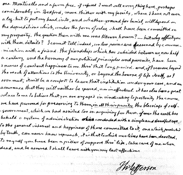 Jefferson letter to Madison of 17 February 1826